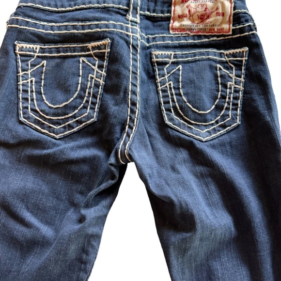 Size 27   True Religion Johnny super T T dark blue/white contrast stitching. EUC - Picture 1 of 16